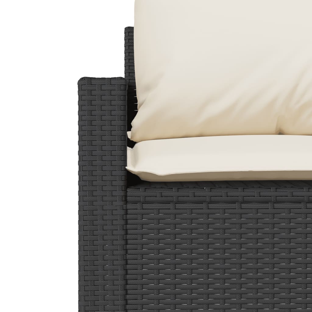 Set Divani da Giardino 4 pz con Cuscini Nero in Polyrattan | homemem39