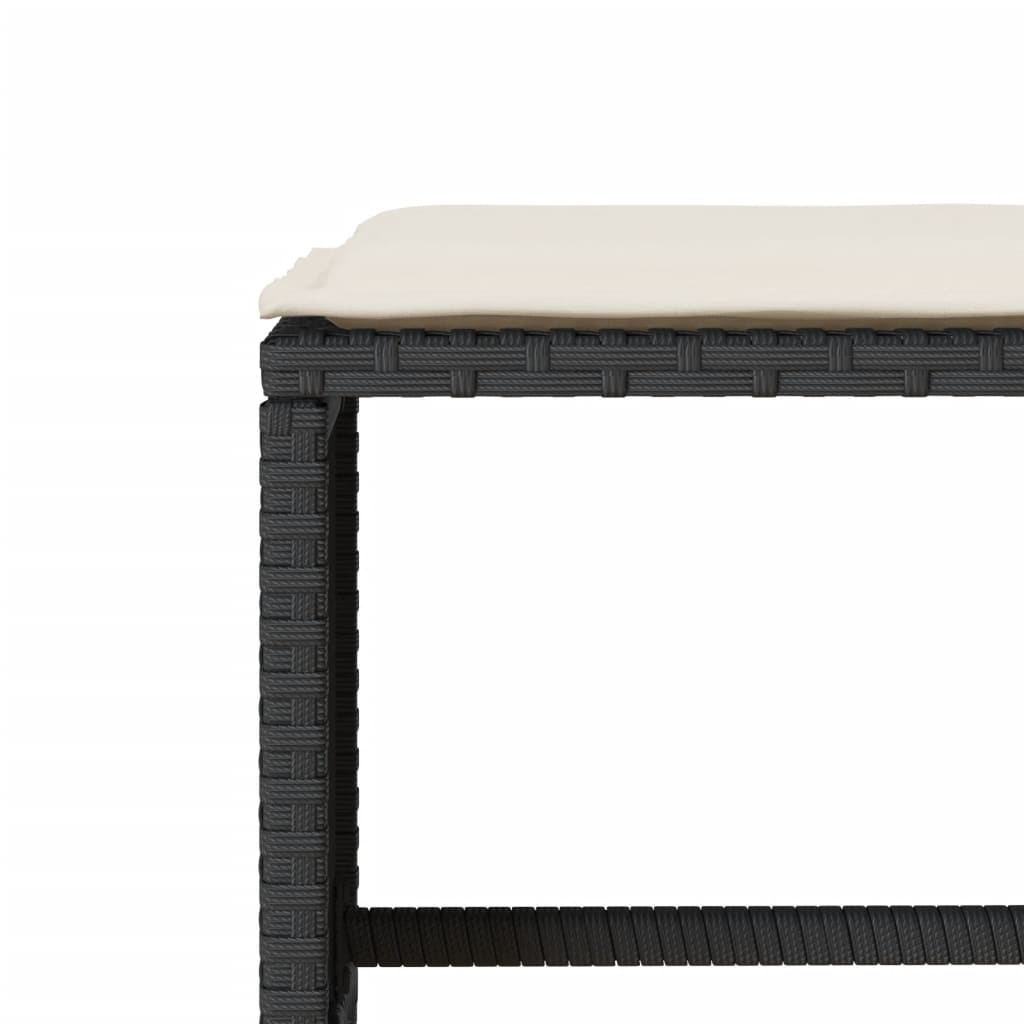 Set Divani da Giardino 4 pz con Cuscini Nero in Polyrattan | homemem39