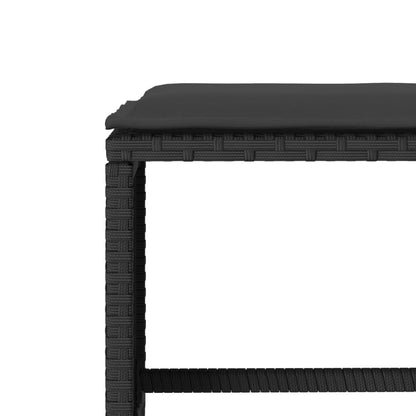 Set Divani da Giardino 4 pz con Cuscini Nero in Polyrattan - homemem39