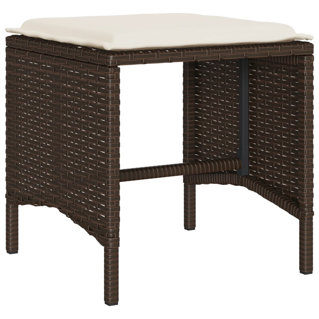Set Divano da Giardino 4 pz con Cuscini Marrone in Polyrattan | homemem39