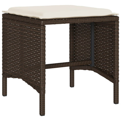 Set Divano da Giardino 4 pz con Cuscini Marrone in Polyrattan | homemem39