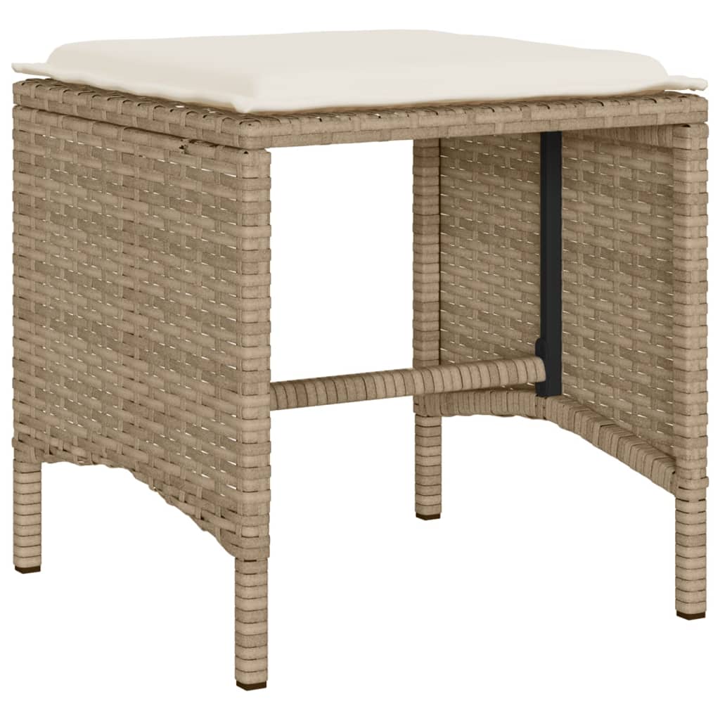 Set Divano da Giardino 4 pz con Cuscini Beige in Polyrattan - homemem39
