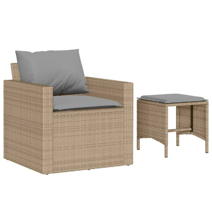 Set Divano da Giardino 4 pz con Cuscini Beige in Polyrattan | homemem39