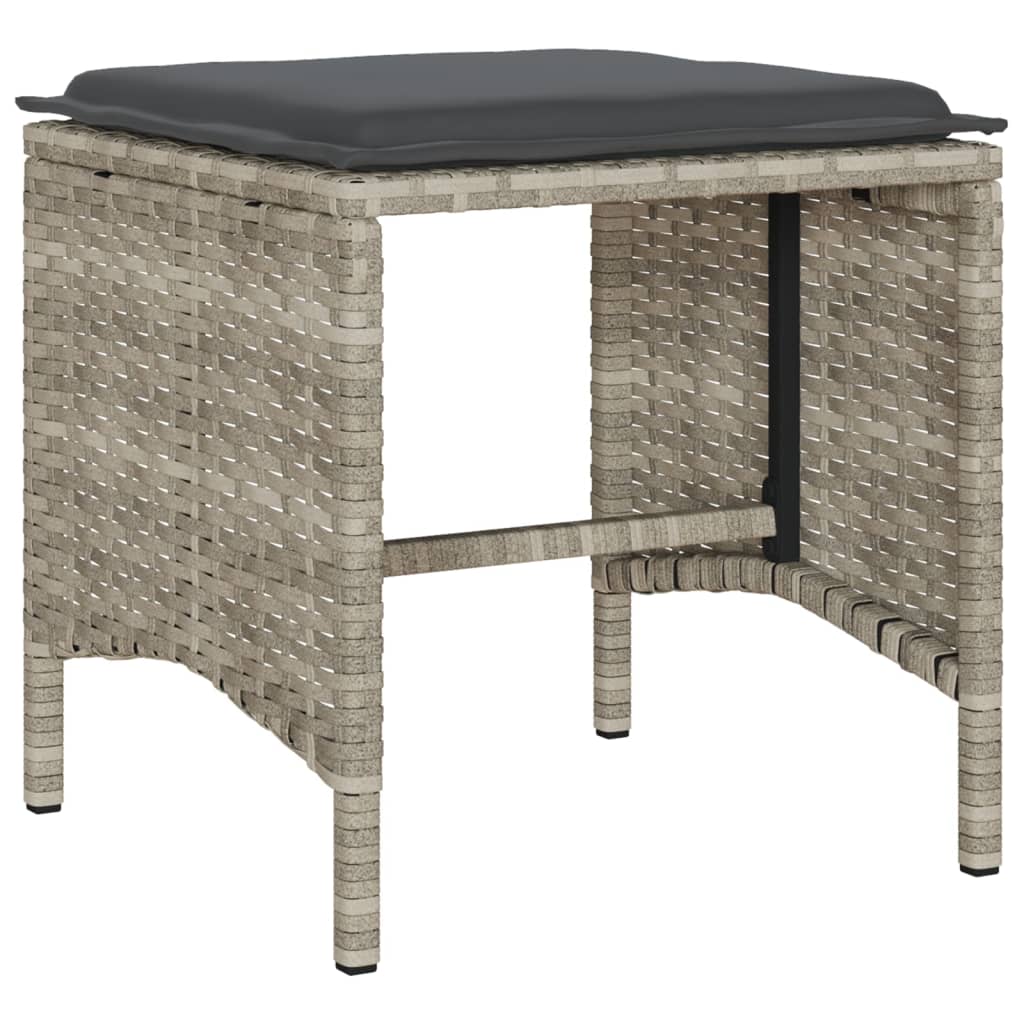 Set Divano da Giardino 4pz con Cuscini Grigio Chiaro Polyrattan | homemem39