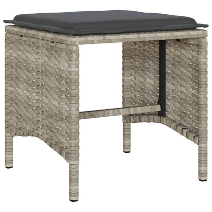 Set Divano da Giardino 4pz con Cuscini Grigio Chiaro Polyrattan | homemem39