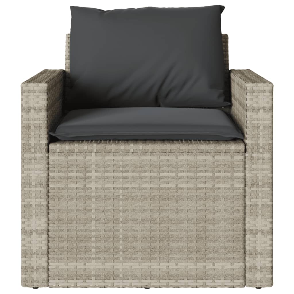 Set Divano da Giardino 4pz con Cuscini Grigio Chiaro Polyrattan | homemem39