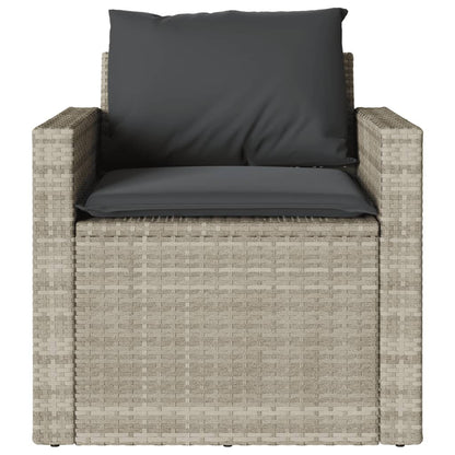 Set Divano da Giardino 4pz con Cuscini Grigio Chiaro Polyrattan | homemem39