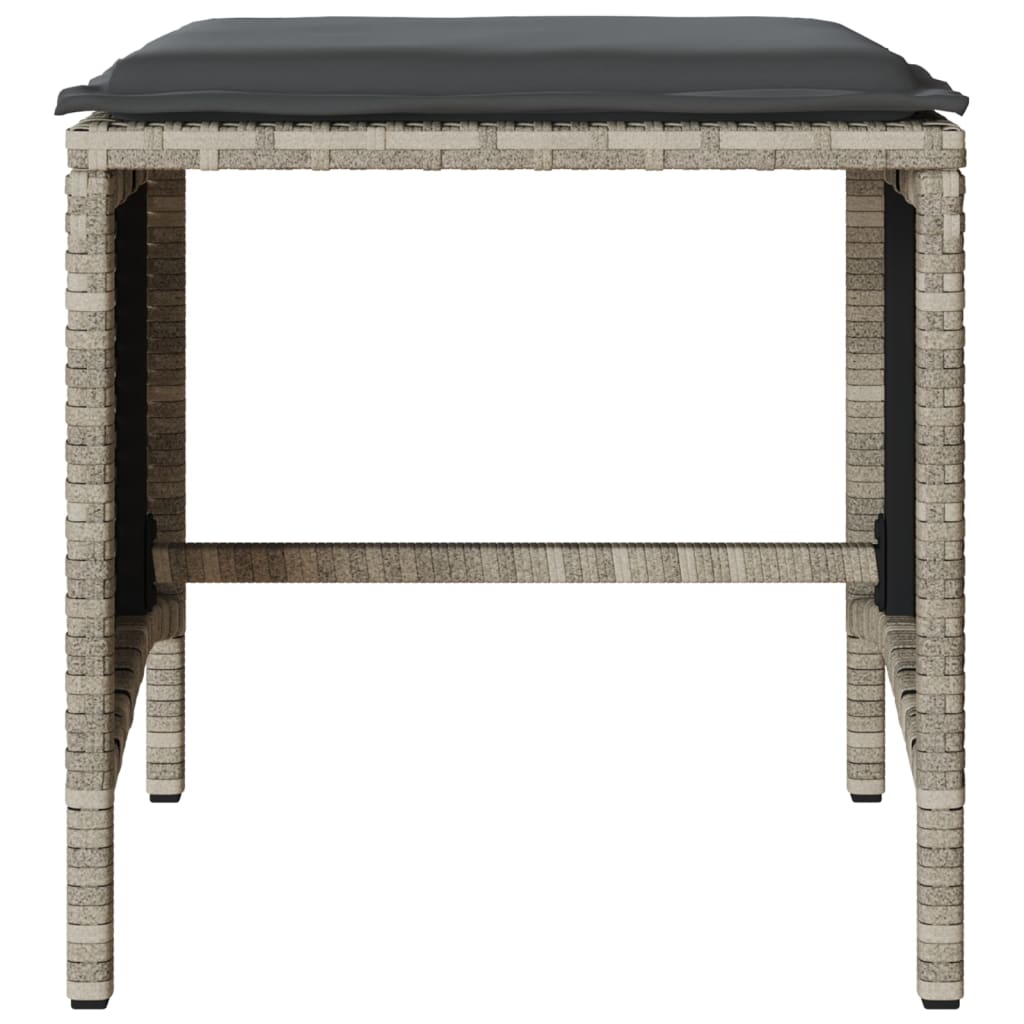 Set Divano da Giardino 4pz con Cuscini Grigio Chiaro Polyrattan | homemem39