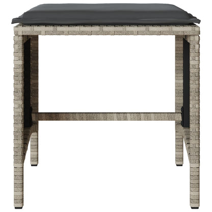 Set Divano da Giardino 4pz con Cuscini Grigio Chiaro Polyrattan | homemem39