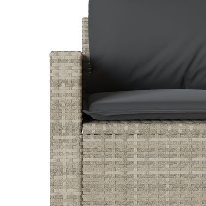 Set Divano da Giardino 4pz con Cuscini Grigio Chiaro Polyrattan | homemem39