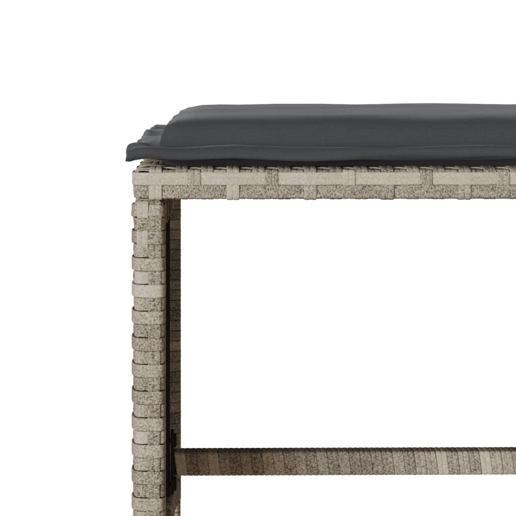 Set Divano da Giardino 4pz con Cuscini Grigio Chiaro Polyrattan | homemem39