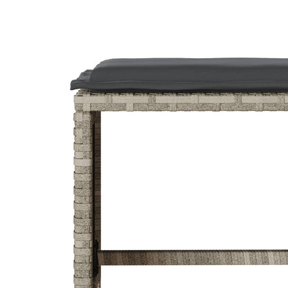 Set Divano da Giardino 4pz con Cuscini Grigio Chiaro Polyrattan | homemem39