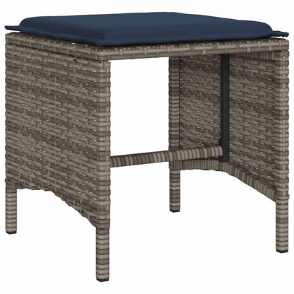 Set Divani da Giardino 4 pz con Cuscini in Polyrattan Grigio | homemem39