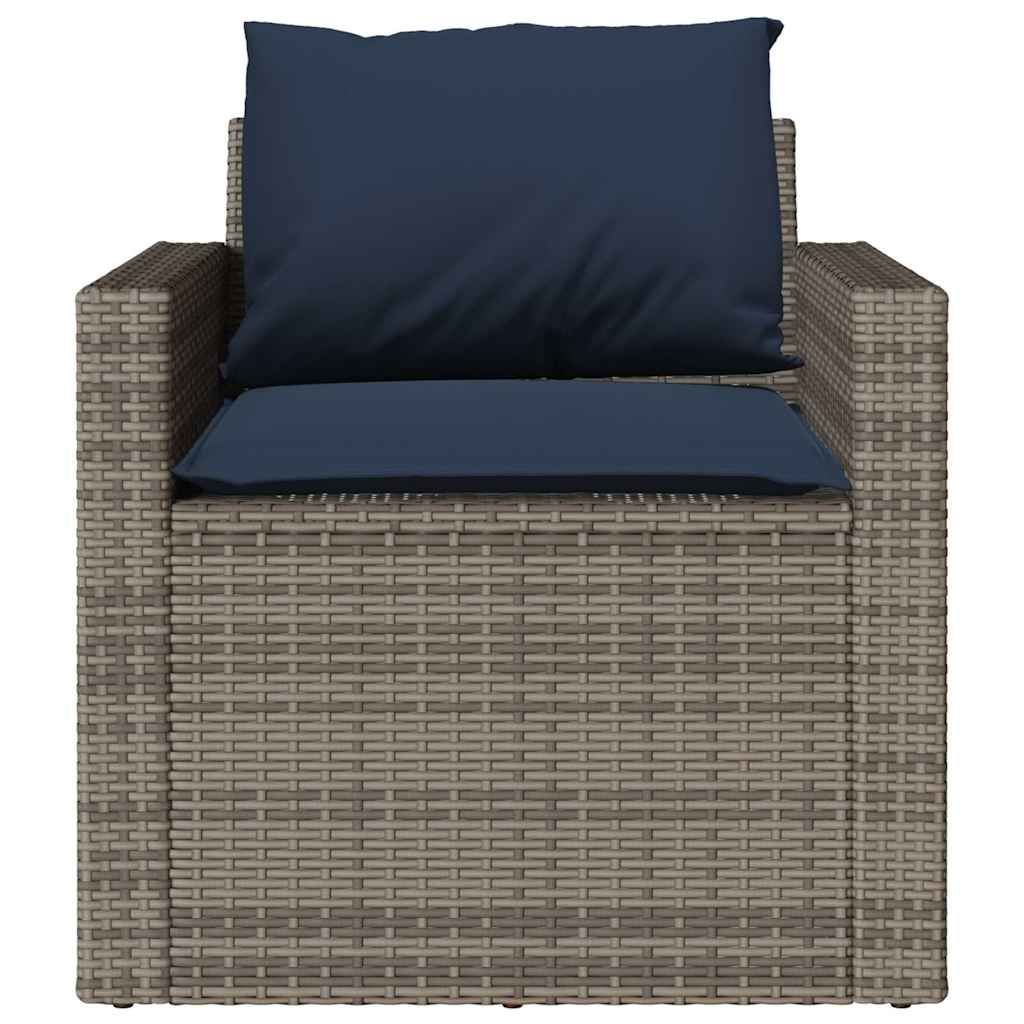 Set Divani da Giardino 4 pz con Cuscini in Polyrattan Grigio | homemem39
