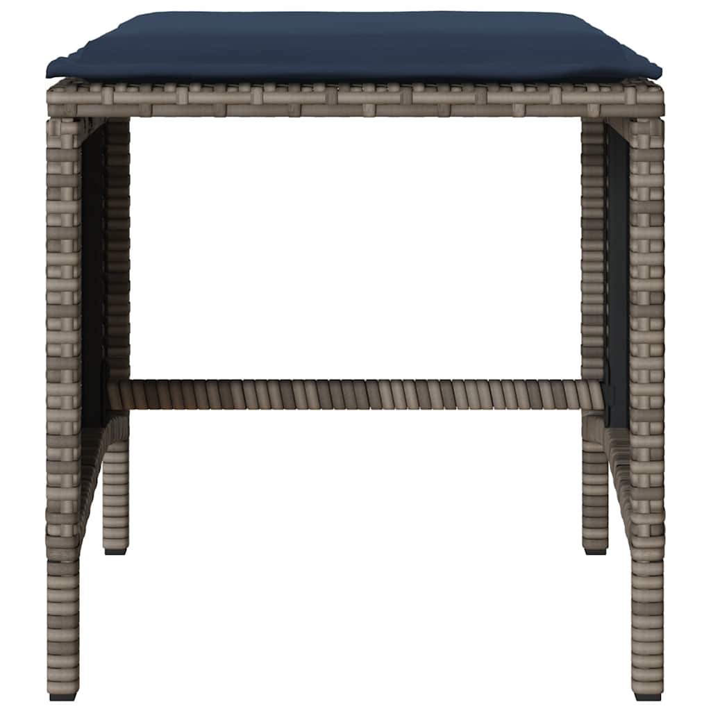 Set Divani da Giardino 4 pz con Cuscini in Polyrattan Grigio | homemem39