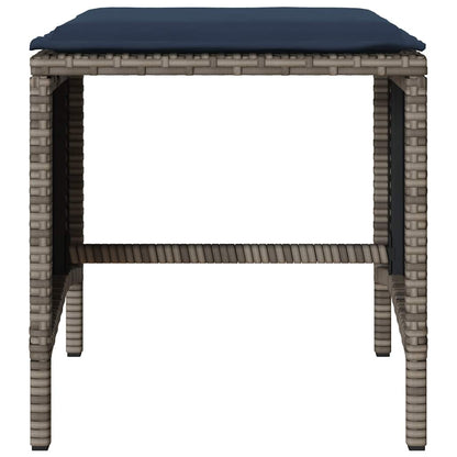 Set Divani da Giardino 4 pz con Cuscini in Polyrattan Grigio | homemem39