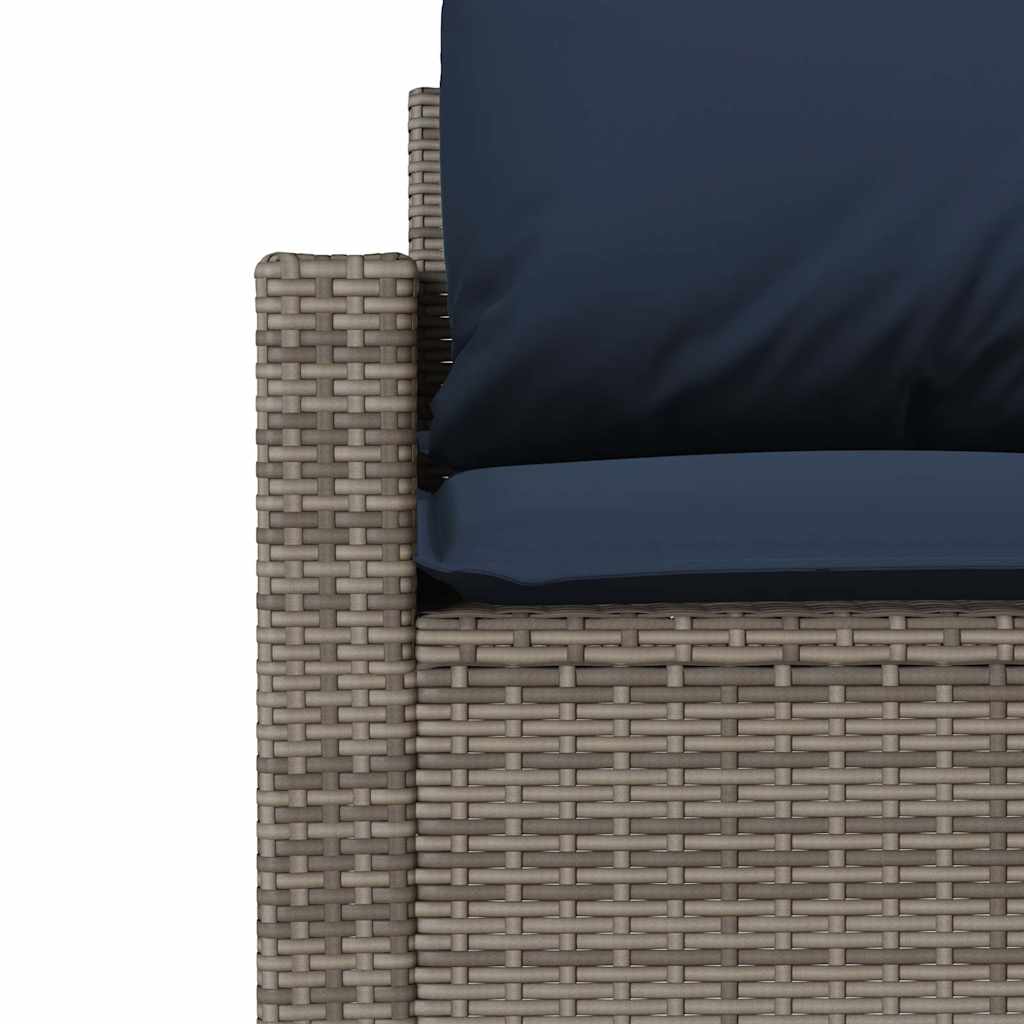 Set Divani da Giardino 4 pz con Cuscini in Polyrattan Grigio | homemem39