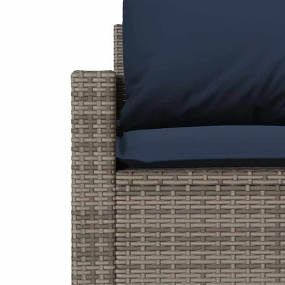 Set Divani da Giardino 4 pz con Cuscini in Polyrattan Grigio | homemem39