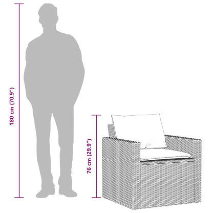 Set Divani da Giardino 4 pz con Cuscini in Polyrattan Grigio | homemem39