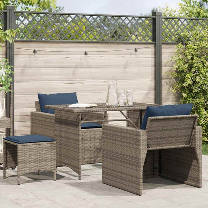 Set Divani da Giardino 4 pz con Cuscini in Polyrattan Grigio | homemem39
