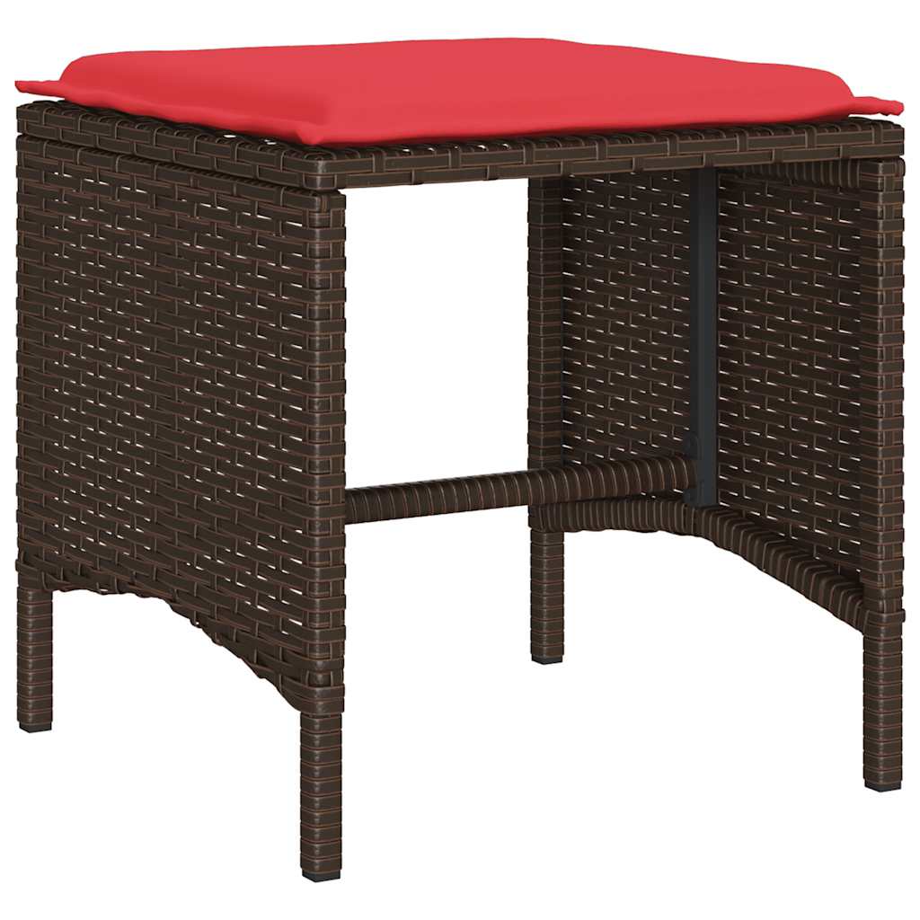 Set Divano da Giardino 4 pz con Cuscini Marrone in Polyrattan | homemem39