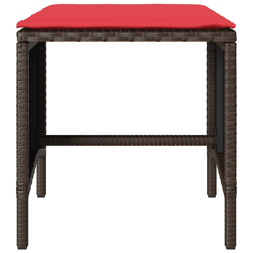 Set Divano da Giardino 4 pz con Cuscini Marrone in Polyrattan | homemem39