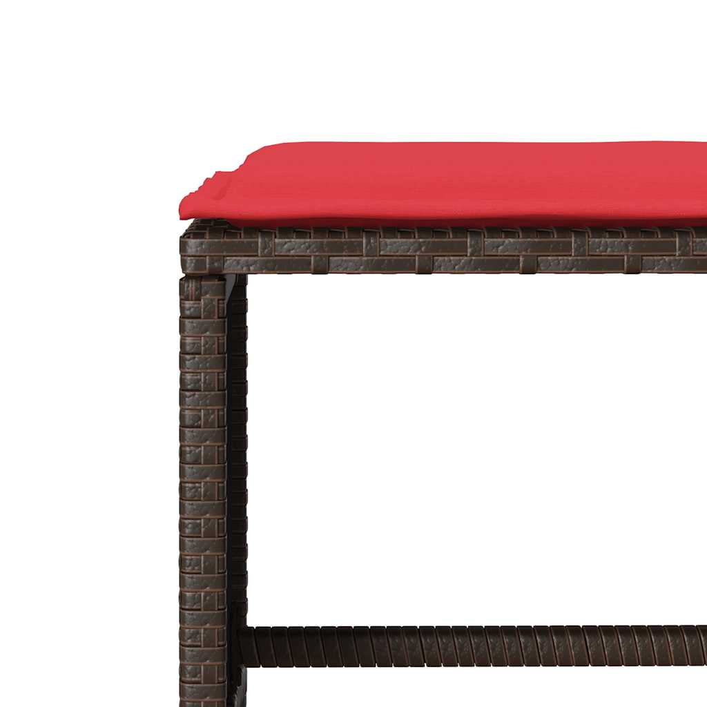 Set Divano da Giardino 4 pz con Cuscini Marrone in Polyrattan | homemem39