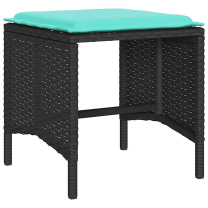 Set Divani da Giardino 4 pz con Cuscini Nero in Polyrattan | homemem39