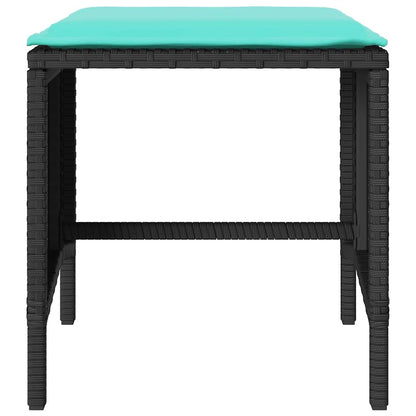 Set Divani da Giardino 4 pz con Cuscini Nero in Polyrattan | homemem39