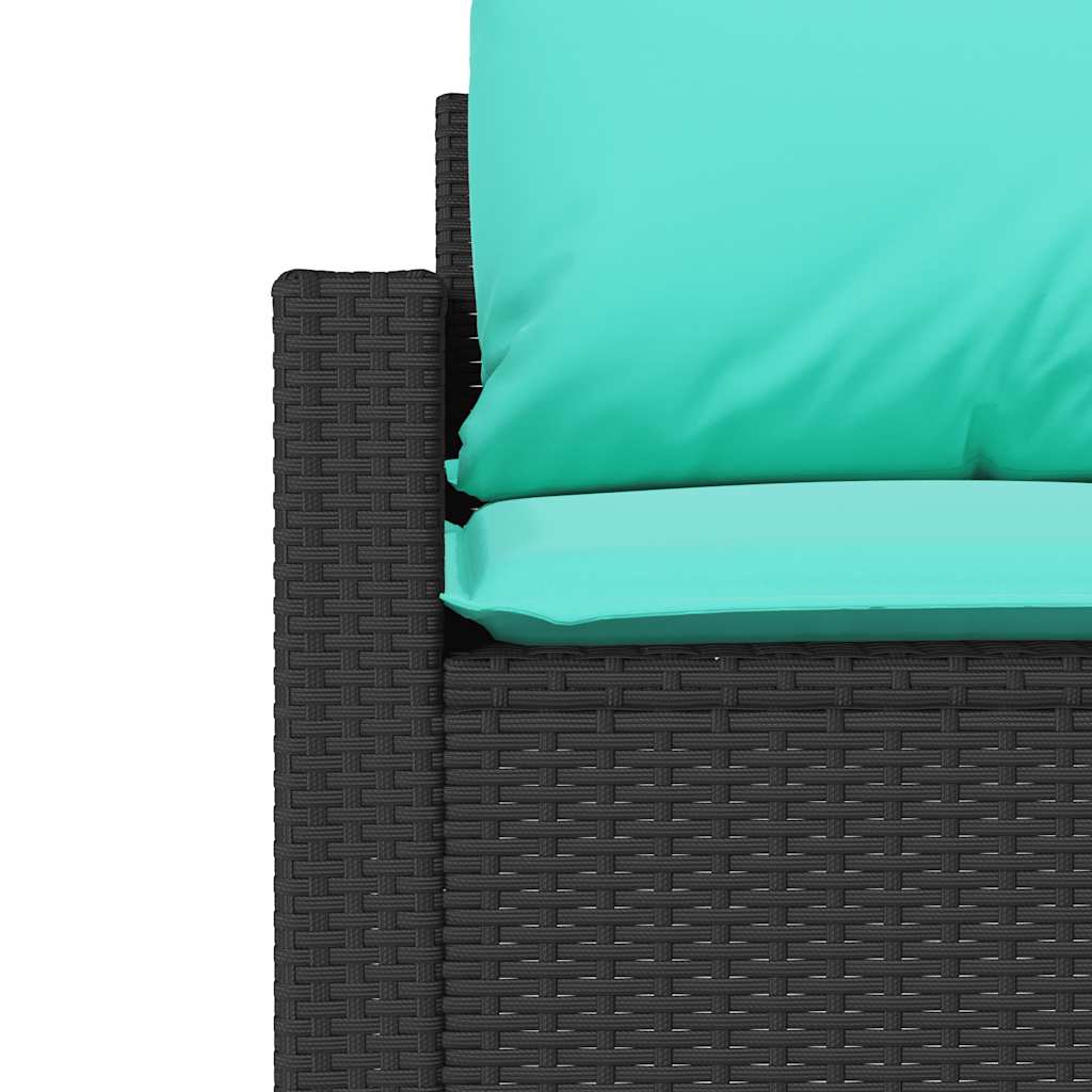 Set Divani da Giardino 4 pz con Cuscini Nero in Polyrattan | homemem39