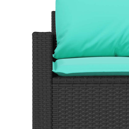 Set Divani da Giardino 4 pz con Cuscini Nero in Polyrattan | homemem39