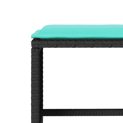 Set Divani da Giardino 4 pz con Cuscini Nero in Polyrattan | homemem39