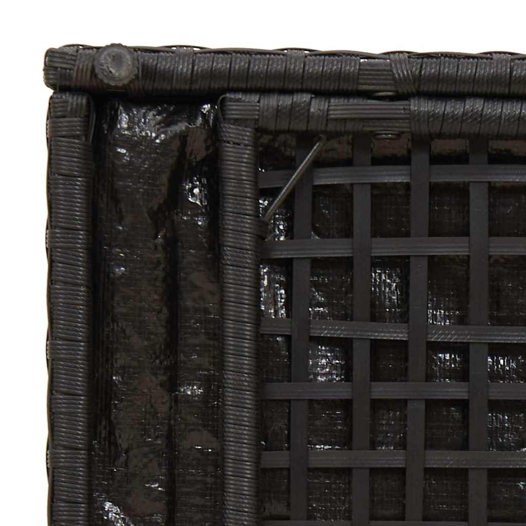 Scatola per Cuscini Nero 50 x 50 x 50 cm polyrattan
