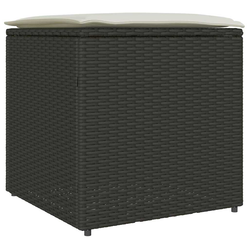 Scatola per Cuscini Nero 50 x 50 x 50 cm polyrattan