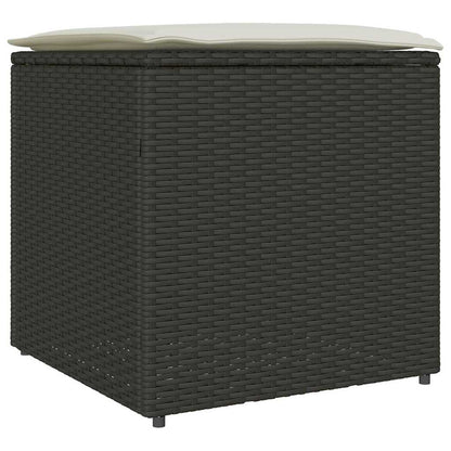 Scatola per Cuscini Nero 50 x 50 x 50 cm polyrattan