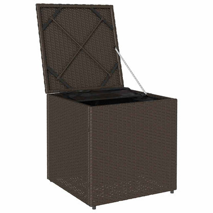 Scatola per Cuscini Marrone 50 x 50 x 50 cm polyrattan
