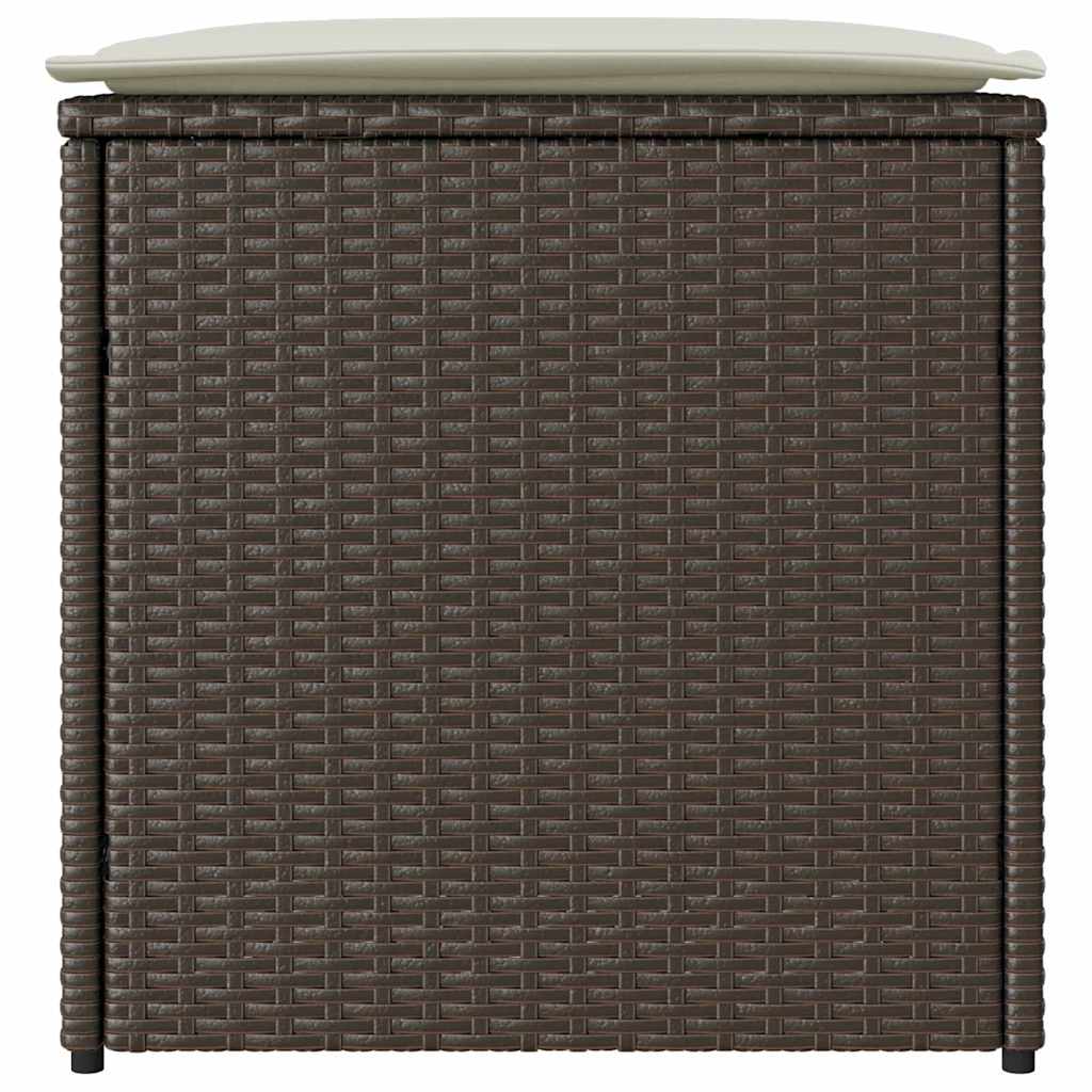 Scatola per Cuscini Marrone 50 x 50 x 50 cm polyrattan