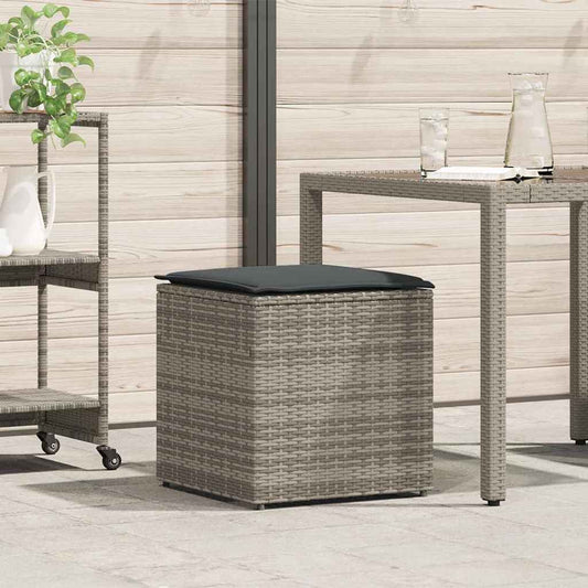 Scatola per Cuscini Grigio 50 x 50 x 50 cm polyrattan