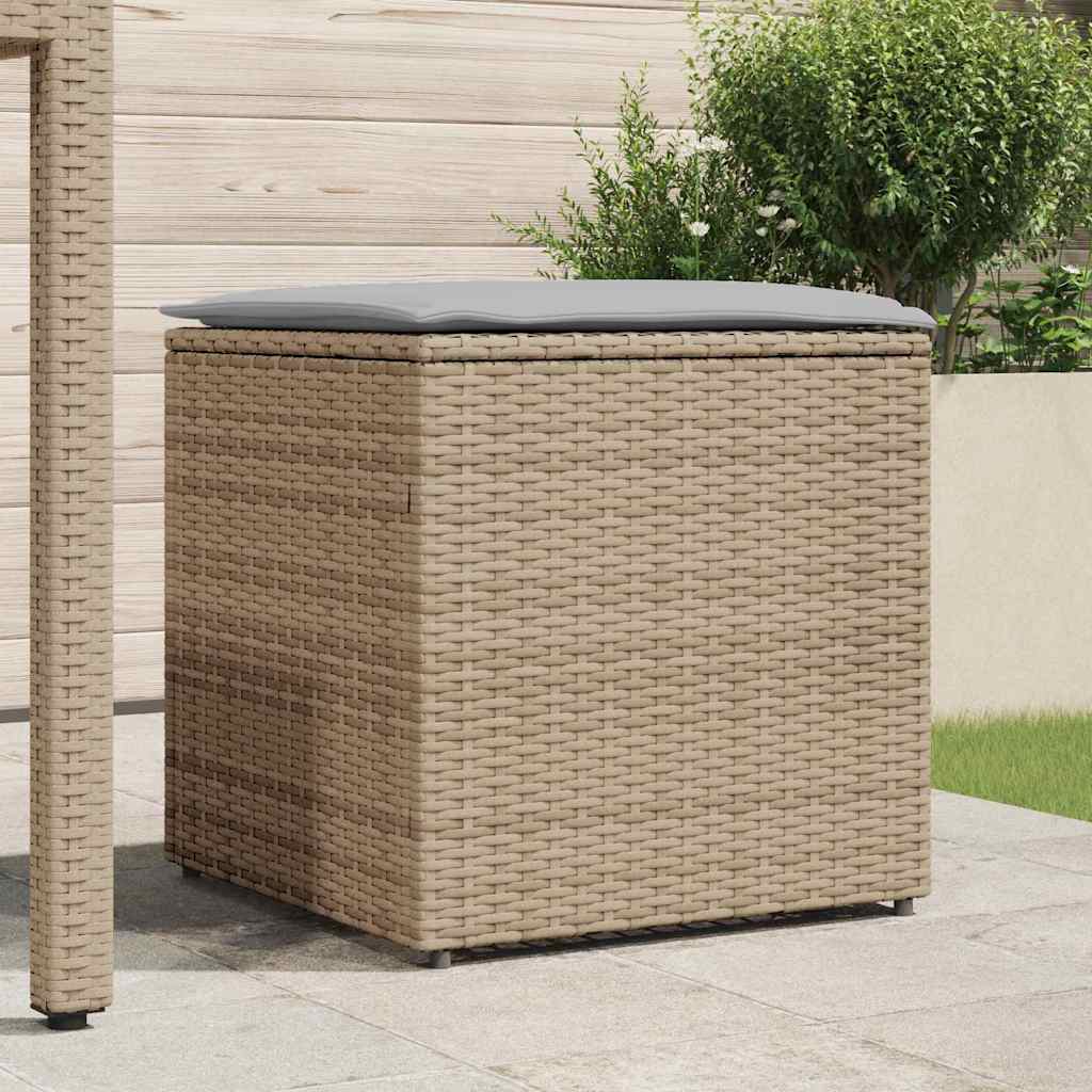 Scatola per Cuscini Beige 50 x 50 x 50 cm polyrattan