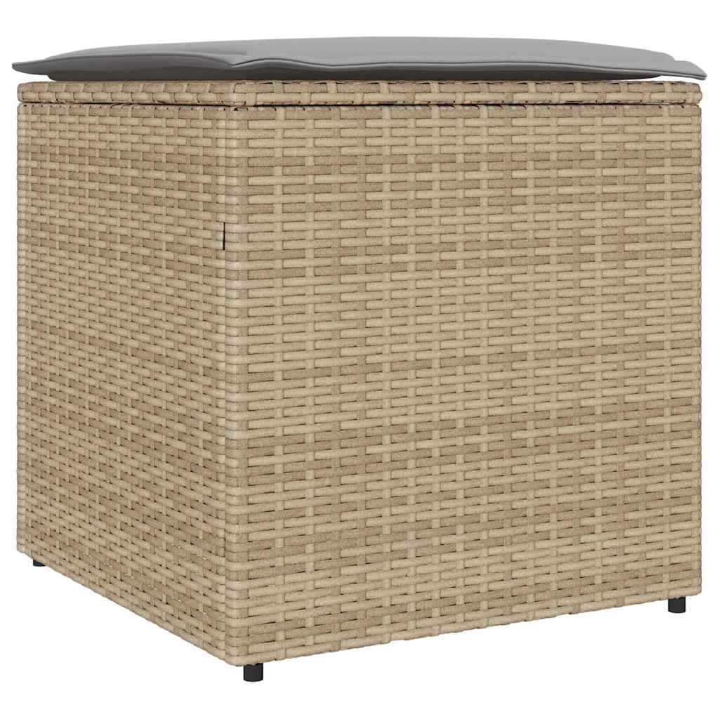 Scatola per Cuscini Beige 50 x 50 x 50 cm polyrattan
