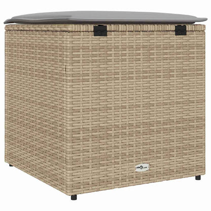 Scatola per Cuscini Beige 50 x 50 x 50 cm polyrattan