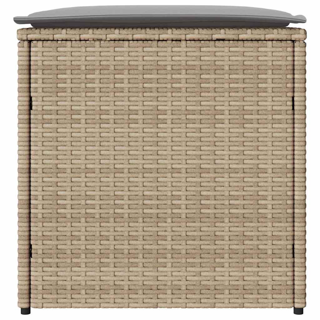 Scatola per Cuscini Beige 50 x 50 x 50 cm polyrattan