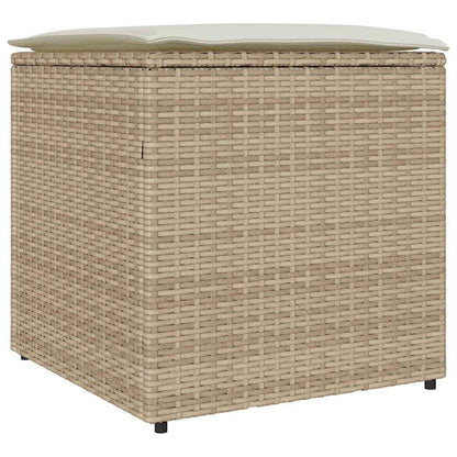 Scatola per Cuscini Beige 50 x 50 x 50 cm polyrattan