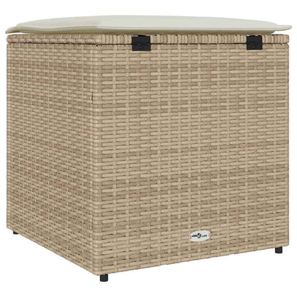 Scatola per Cuscini Beige 50 x 50 x 50 cm polyrattan