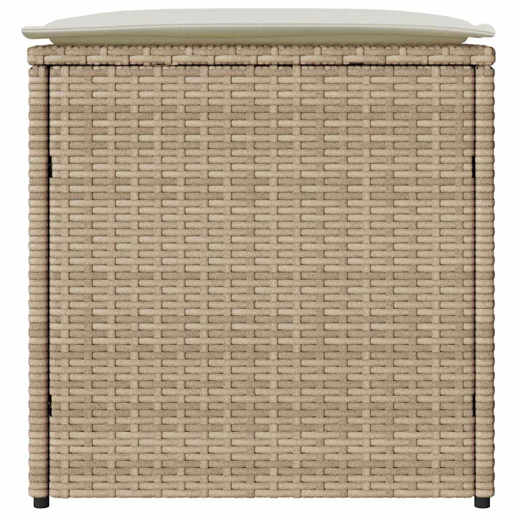 Scatola per Cuscini Beige 50 x 50 x 50 cm polyrattan