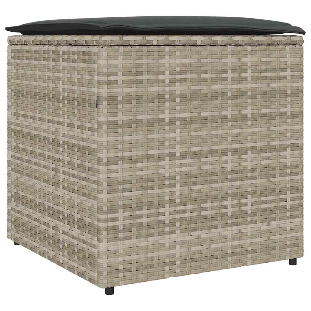 Scatola per Cuscini Grigio chiaro 50 x 50 x 50 cm polyrattan