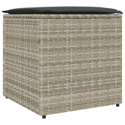 Scatola per Cuscini Grigio chiaro 50 x 50 x 50 cm polyrattan