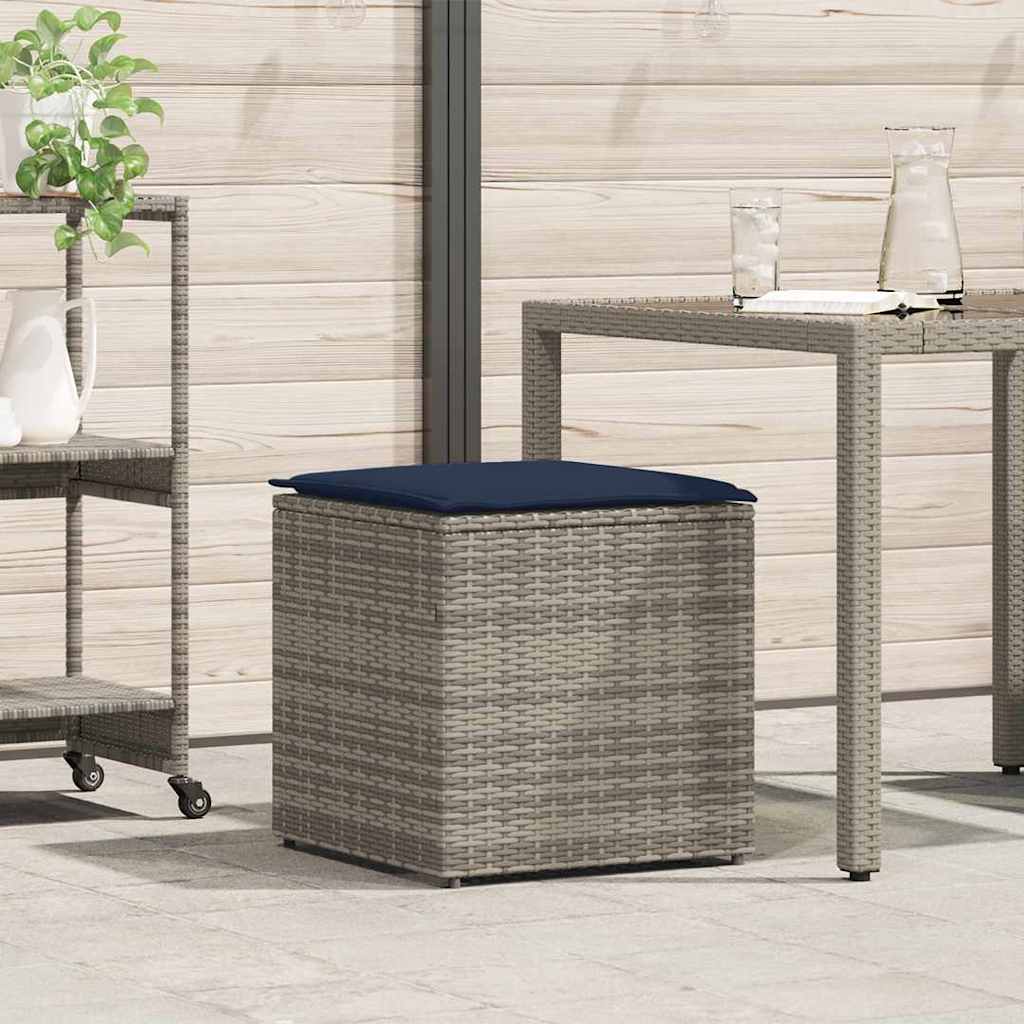 Scatola per Cuscini Grigio 50 x 50 x 50 cm polyrattan