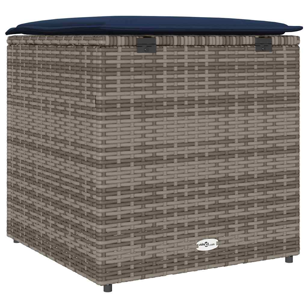 Scatola per Cuscini Grigio 50 x 50 x 50 cm polyrattan