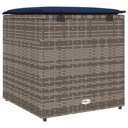 Scatola per Cuscini Grigio 50 x 50 x 50 cm polyrattan